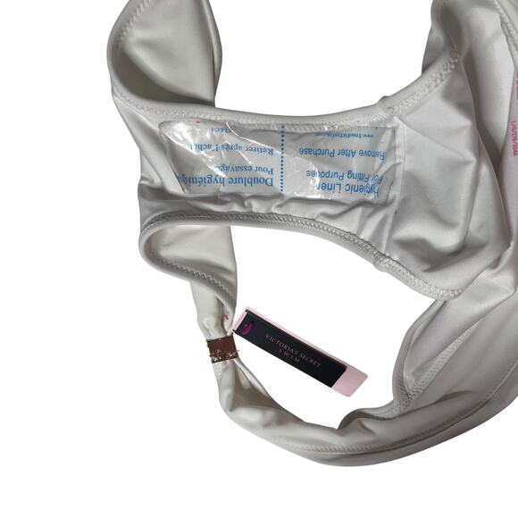 Victoria's Secret White Ruched Slider Bikini Bottoms Size Large - Picture 3 of 5